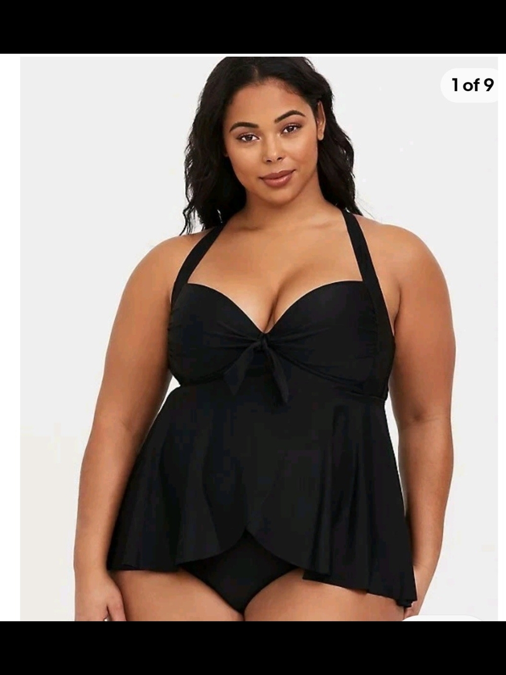 Torrid Black Plus Size Swim Dress with Adjustable Straps 0x